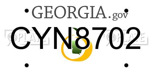 CYN8702 Georgia License Plate