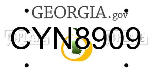 CYN8909 Georgia License Plate