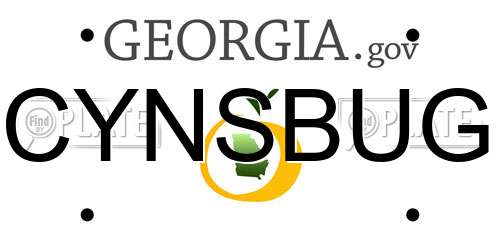 CYNSBUG Georgia License Plate