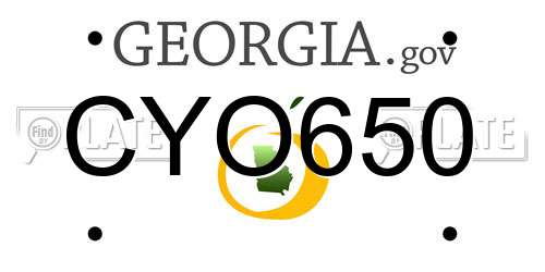 CYO650 Georgia License Plate