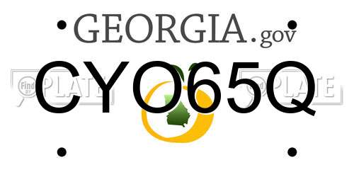 CYO65Q Georgia License Plate
