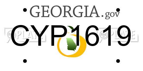CYP1619 Georgia License Plate