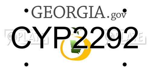CYP2292 Georgia License Plate