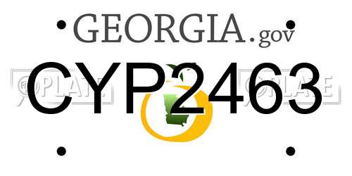CYP2463 Georgia License Plate