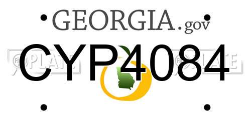 CYP4084 Georgia License Plate
