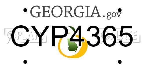 CYP4365 Georgia License Plate