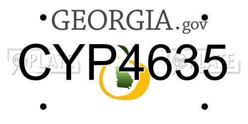 CYP4635 Georgia License Plate