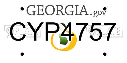 CYP4757 Georgia License Plate