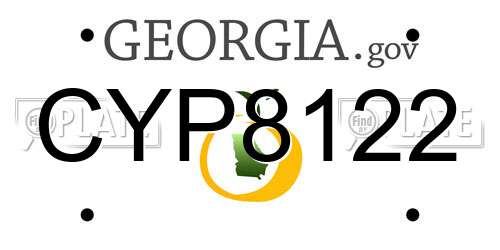 CYP8122 Georgia License Plate