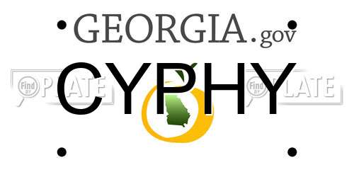 CYPHY Georgia License Plate