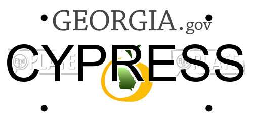 CYPRESS Georgia License Plate