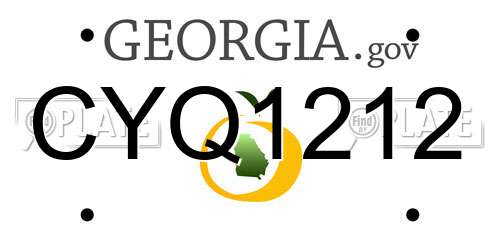 CYQ1212 Georgia License Plate