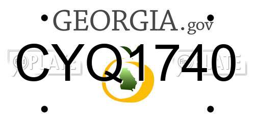 CYQ1740 Georgia License Plate