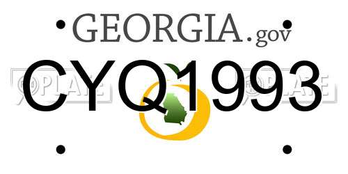 CYQ1993 Georgia License Plate