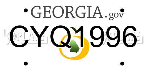 CYQ1996 Georgia License Plate