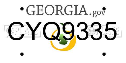CYQ9335 Georgia License Plate