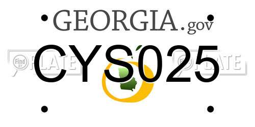 CYS025 Georgia License Plate