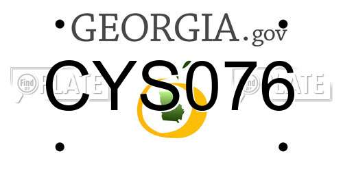 CYS076 Georgia License Plate