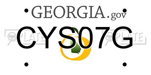CYS07G Georgia License Plate