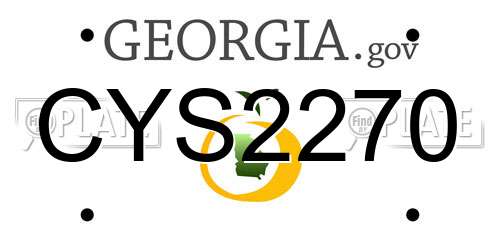 CYS2270 Georgia License Plate