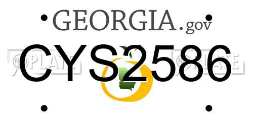 CYS2586 Georgia License Plate