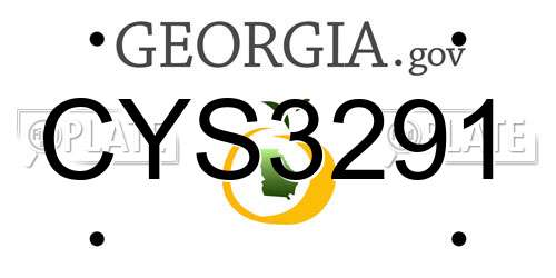 CYS3291 Georgia License Plate