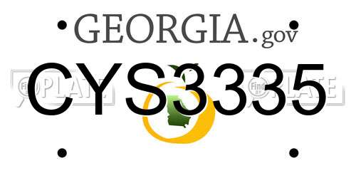 CYS3335 Georgia License Plate
