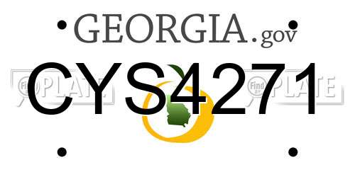 CYS4271 Georgia License Plate