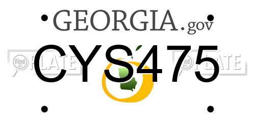 CYS475 Georgia License Plate