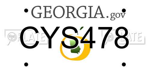 CYS478 Georgia License Plate