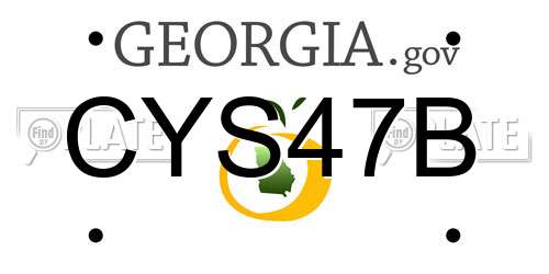 CYS47B Georgia License Plate