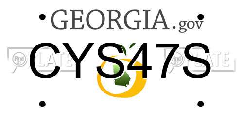 CYS47S Georgia License Plate