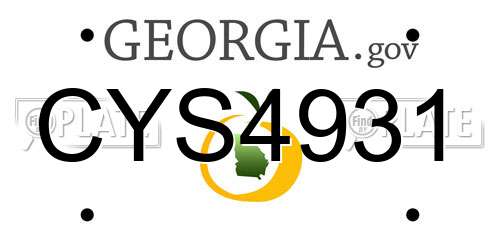 CYS4931 Georgia License Plate
