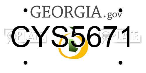 CYS5671 Georgia License Plate