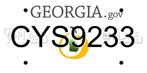 CYS9233 Georgia License Plate