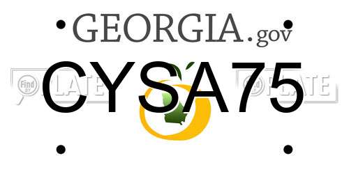 CYSA75 Georgia License Plate