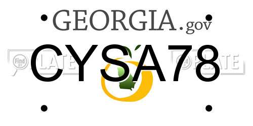 CYSA78 Georgia License Plate