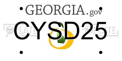 CYSD25 Georgia License Plate