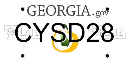 CYSD28 Georgia License Plate