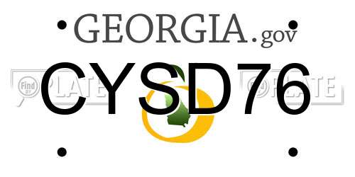 CYSD76 Georgia License Plate