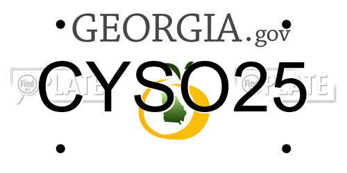 CYSO25 Georgia License Plate