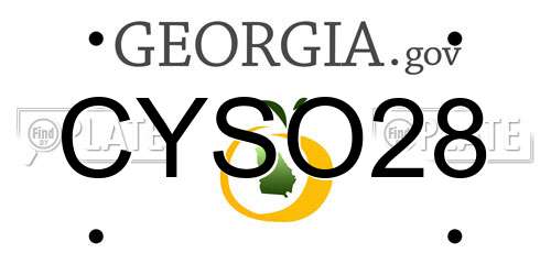CYSO28 Georgia License Plate