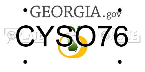 CYSO76 Georgia License Plate