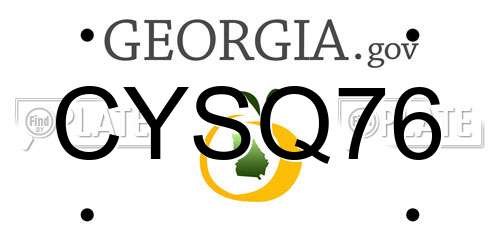 CYSQ76 Georgia License Plate