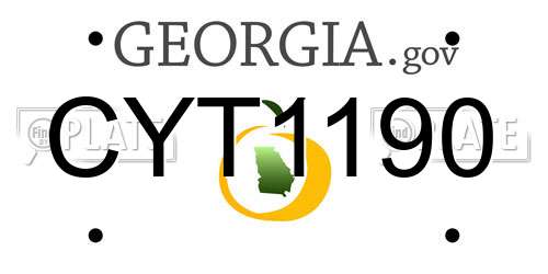 CYT1190 Georgia License Plate