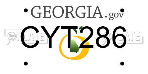 CYT286 Georgia License Plate