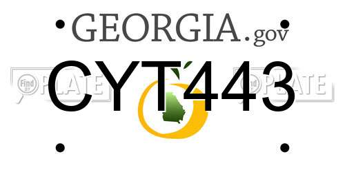 CYT443 Georgia License Plate