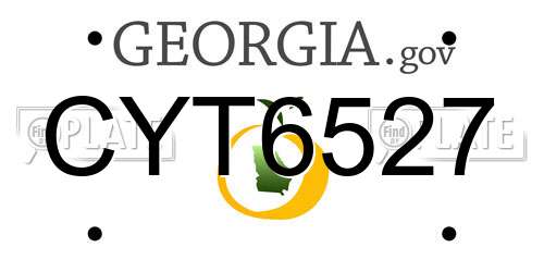CYT6527 Georgia License Plate
