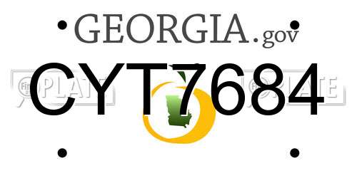 CYT7684 Georgia License Plate
