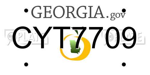 CYT7709 Georgia License Plate